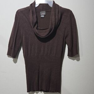 Dots Chocolate Cowl Neck Sweater